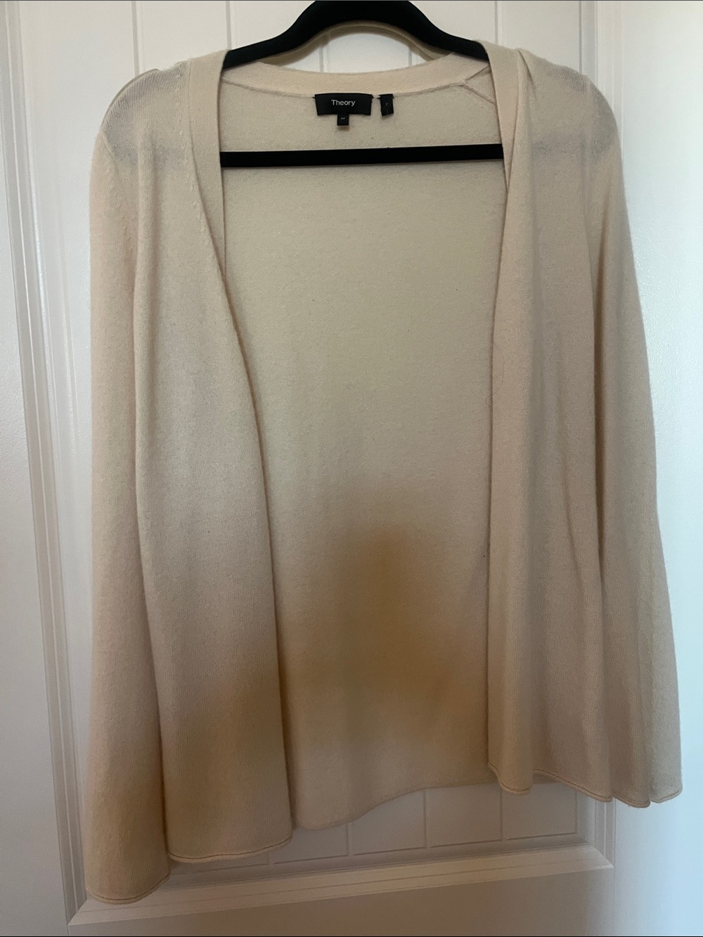 Theory Open-Front cashmere Cream Cardigan